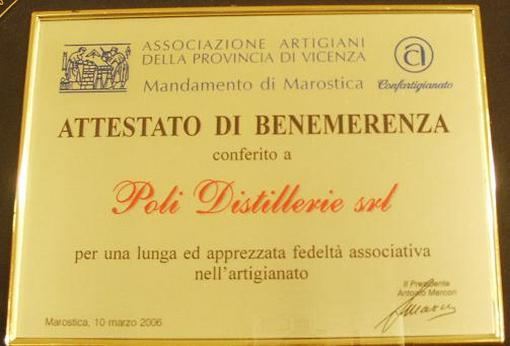 Riconoscimento Associazione Artigiani - 2006